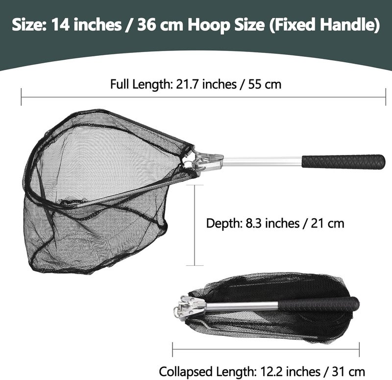 Yeahmart Fishing Net Minnow Nets with Aluminum Collapsible Telescopic Fishing Pole Handle and Nylon Mesh, Small Fishing Landing Net for Saltwater Freshwater, Kids, Men, Women, Extends to 21-75 inch - Image 2